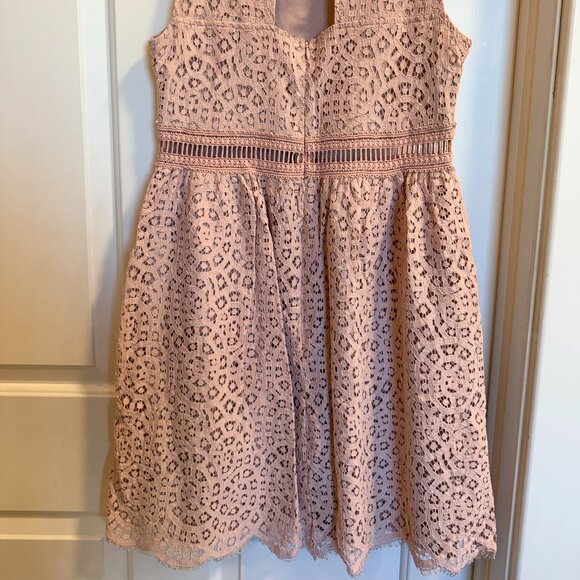 Altar’d State Pink Lace Fit & Flare Dress L - Picture 5 of 10